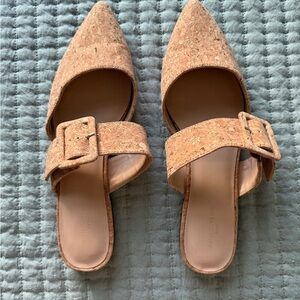 Ann Taylor Cork Buckle Mules
